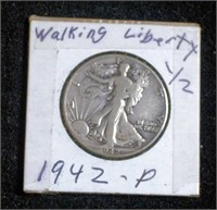 1942P Walking Liberty Half