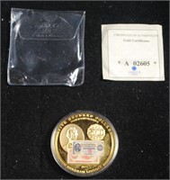 1922 24K Plated $500 Coin