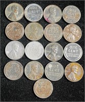 5 1943 & 12 1943D Steel Pennies,