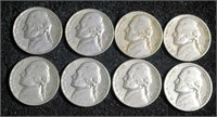 1941 X 7 & 1942 X 1 Nickels