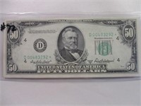 1950 B $50 STAR NOTE FEDERAL RESERVE NOTE