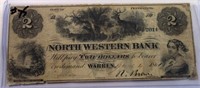 1861 $2 DEMAND NOTE N. WESTERN BANK PA.