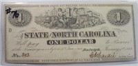 1863 CIVIL WAR TREASURY DEMAND NOTE N. CAROLINA