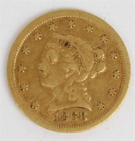 1868 S LIBERTY HEAD $2.5 GOLD COIN RAW