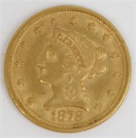 1878 LIBERTY HEAD $2.5 GOLD COIN RAW