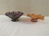 2 CARNIVAL GLASS BOWLS: