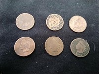 Indian Head Penny - USA Six Assorted Dates