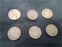 Indian Head Penny - USA Six Assorted Dates