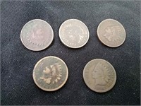 Indian Head Penny - USA Five Assorted Dates