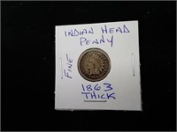 Indian Head Penny - USA "1863" Thick