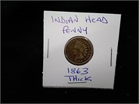 Indian Head Penny - USA "1893" Thick