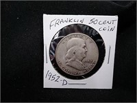 1952-D Franklin 50 Cent Coin USA - "Silver"