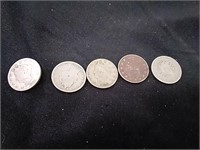 5 Assorted Dates Liberty Nickel - USA