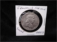 1952 D Franklin 50 Cent Coin USA - "Silver"