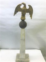 Brass & Marble Eagle Statue 23"