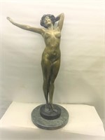 Bronze & Marble Standing Nude By Philippe 29"