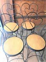 7X's Ice Cream Chairs Oak & Metal (Only 4 Pictured