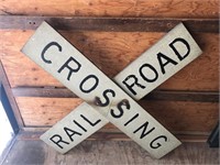 Metal RR Crossing Sign 9"x48"