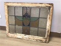 Antique Stained Glass Window 27" x 21.5"