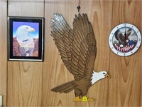 Bald Eagle Wood Decor, Eagle Picture, Eagle Clock