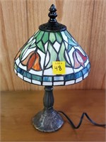 Small Lead Glass Accent Table Lamp