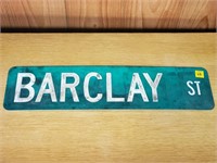 Barclay St Metal Sign