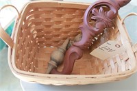 Antique Wood pieces and basket