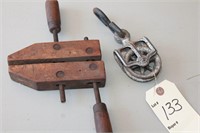 Antique Clamp and pulley