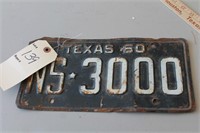 Vintage Texas '60 License Plate