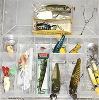 MANY VINTAGE LURES & FROG HARNESS!-A-13