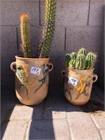 2 Ceramic Planters / Cactus