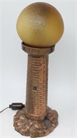 1920's Art Deco Copper Lighthouse Lamp w/Globe