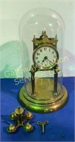158Vintage Glass Top Clock with Key