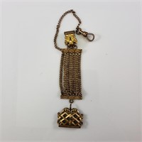 Chain Ribbon Watch Fob with Clip