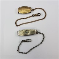 (2) Tie Clips with Chain