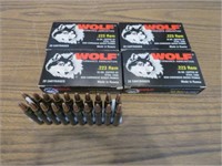 Wolf 223 rem 55gr 4 boxes 80 rounds total
