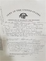 photo copy of Jonathan Cunnigham Civil War records