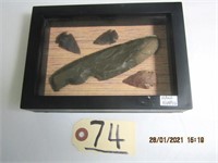 STONE KNIFE AND ARROW --  IN DISPLAY BOX
