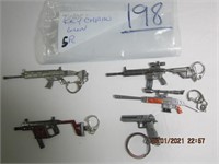 LOT OF 6 -   METAL--GUN  KEY CHAIN