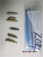LOT OF 5  -- METAL --BULLET  KEY CHAINS