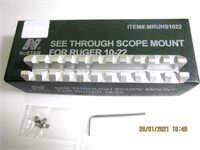 SEE THROUGH  SCOPE MOUNT  FOR  RUGER  10 - 22