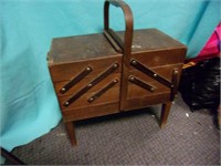 Large Wooden Sewing Box