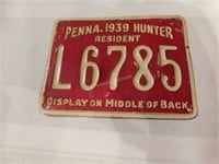 1939 Penna. Resident Hunter license