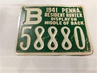 1941 Penna Resident Hunter license