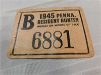 1945 Penna Resident Hunter license