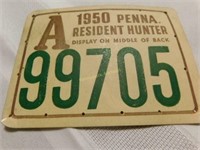 1950 Penna Resident Hunter license