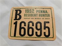 1952 Penna Resident Hunter license