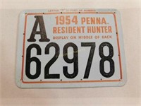 1954 Penna Resident Hunter license