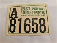 1957 Penna Resident Hunter license