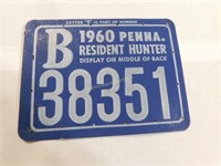 1960 Penna Resident Hunter license